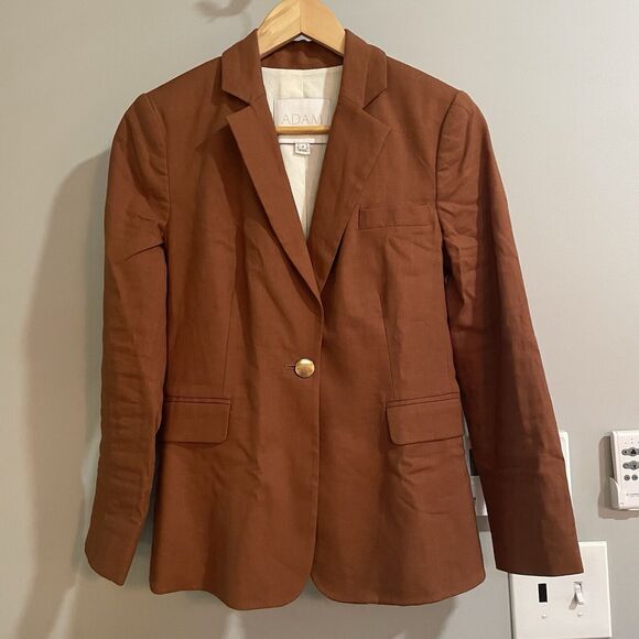 Adam By Adam Lippes Blazer Linen Blend Single Button Sz 4 Classic Career USA - Picture 1 of 11